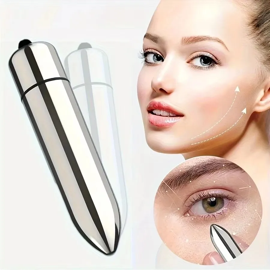 Mini vibrating T-bar face massager for lymphatic drainage and glow