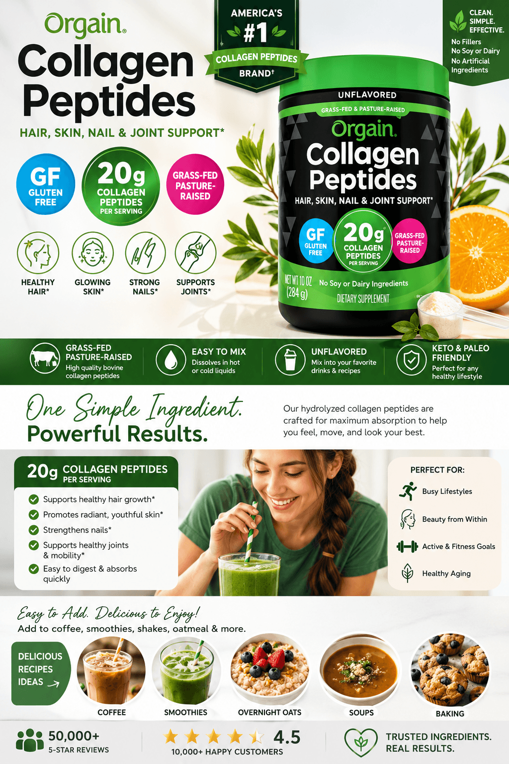 Orgain Collagen Peptides Powder