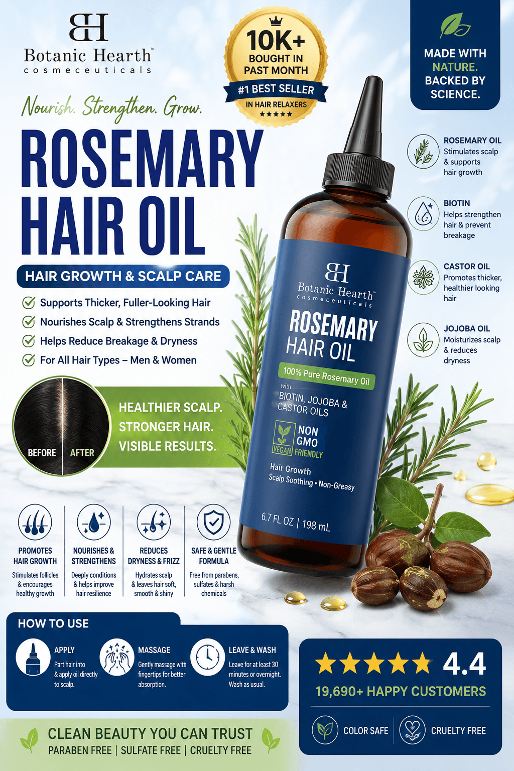 Botanic Hearth Rosemary Hair Oil for Growth