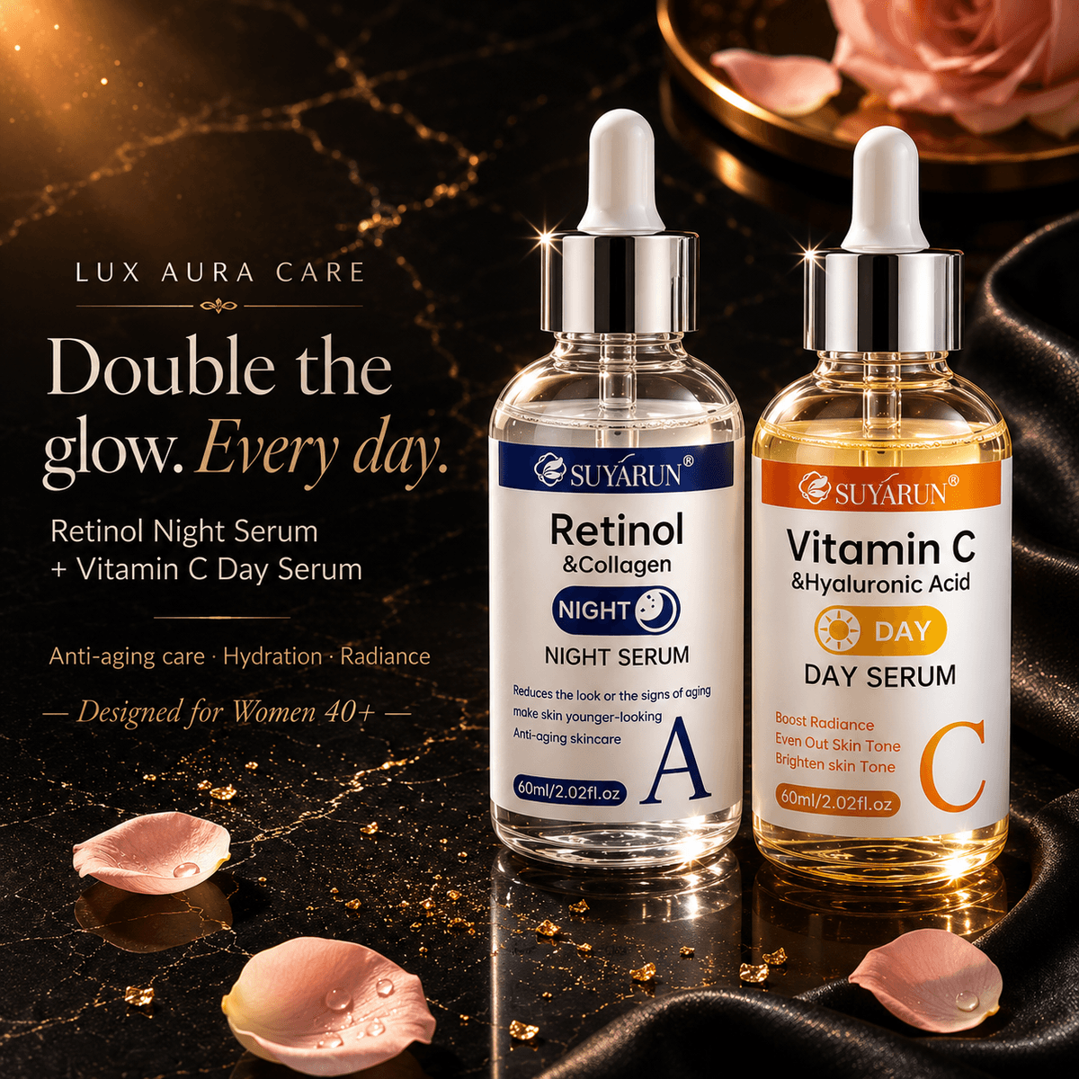 Vitamin C Day + Retinol Night Serum Duo
